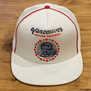 Vintage Vancouver Canada Trucker Hat Snapback White British Columbia 80s 1986